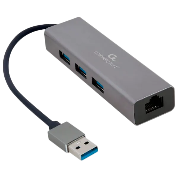 Adaptor de rețea Cablexpert A-AMU3-LAN-01 LAN/ Gray photo 1