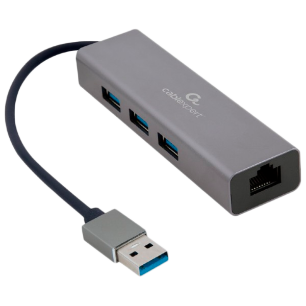 Adaptor de rețea Cablexpert A-AMU3-LAN-01 LAN/ Gray photo 1