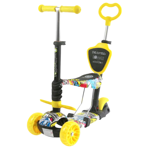 Детский трёхколёсный самокат Lorelli Draxter Plus (10390140019) 20 кг/ Желтый photo 1