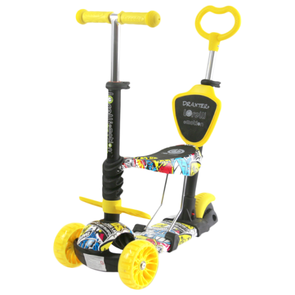 Детский трёхколёсный самокат Lorelli Draxter Plus (10390140019) 20 кг/ Желтый photo 1