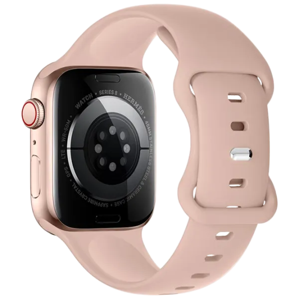Curelușă Apple Watch WA15 Flexible series 8-character buckle solid color silicone strap Silicon/
38, 40, 41 mm / Sand Powder photo 1