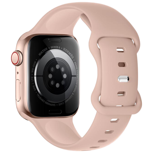 Curelușă Apple Watch WA15 Flexible series 8-character buckle solid color silicone strap Silicon/
38, 40, 41 mm / Sand Powder photo 1