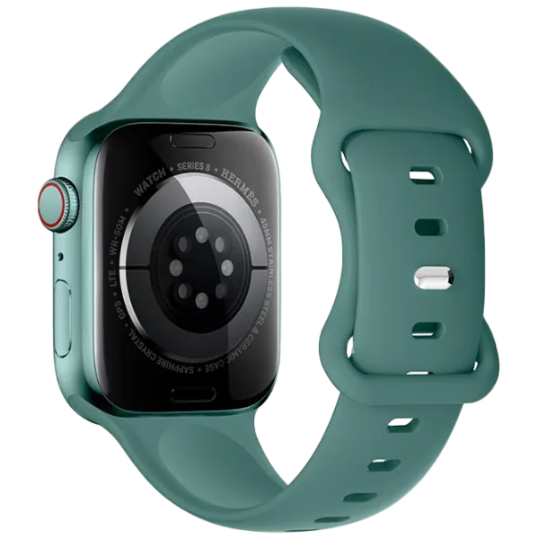 Ремешок Apple Watch WA15 Flexible series 8-character buckle solid color silicone strap Силикон/
38, 40, 41 мм / Зеленый Pine photo 1
