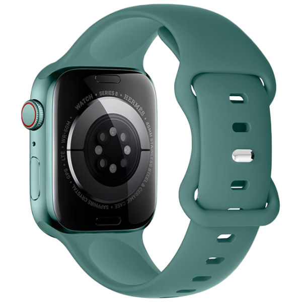 Ремешок Apple Watch WA15 Flexible series 8-character buckle solid color silicone strap Силикон/
38, 40, 41 мм / Зеленый Pine photo 1