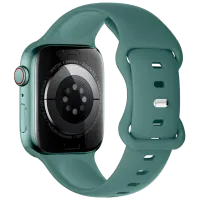 Ремешок Apple Watch WA15 Flexible series 8-character buckle solid color silicone strap Силикон/
38, 40, 41 мм / Зеленый Pine