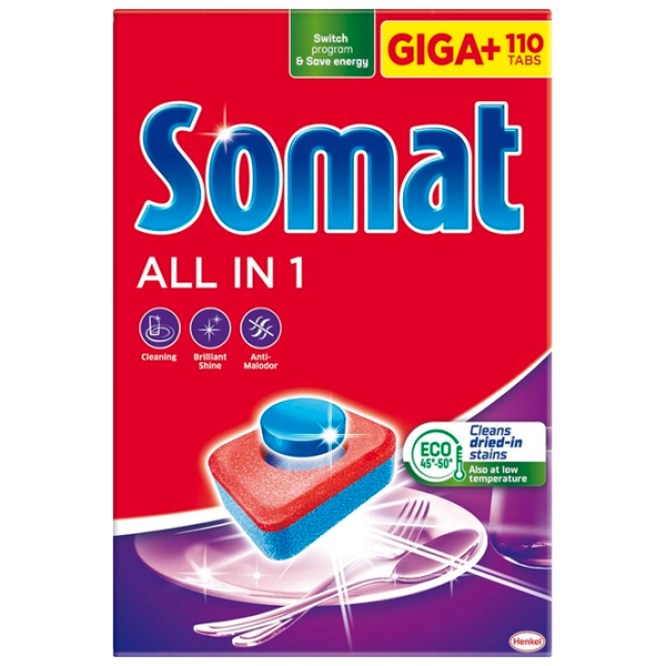 Таблетки Somat All in One 577044 таблетки / для удаления грязи photo 1