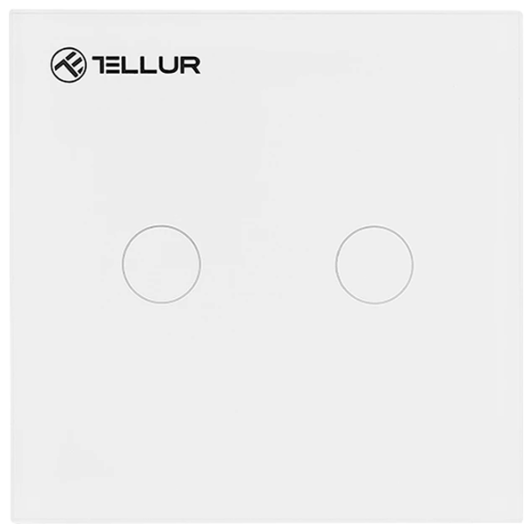 Intrerupator inteligent Tellur WiFi Switch 2 Ports White photo 1