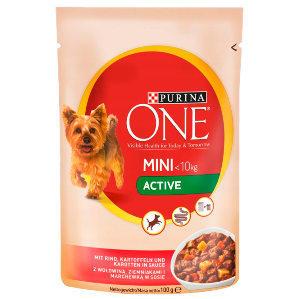 Корм для собак влажный Purina One 7304 0.1 кг/ Говядина, картофель photo 1