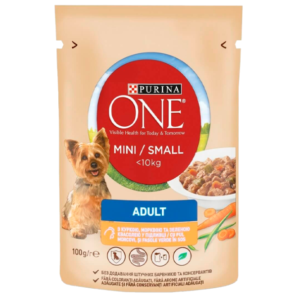 Hrană pentru câini umedă Purina One 7304 0.1 kg / Morcov photo 1