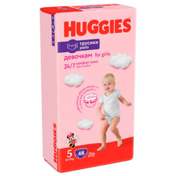 Scutece pentru copii Huggies Pants Mega Girl 5 12 - 17 kg/ 48 buc. photo 1
