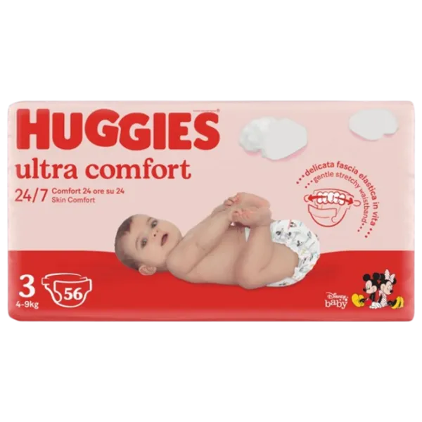 Scutece pentru copii Huggies Ultra Comfort Jumbo 3 4 - 9 kg/ 56 buc. photo 1