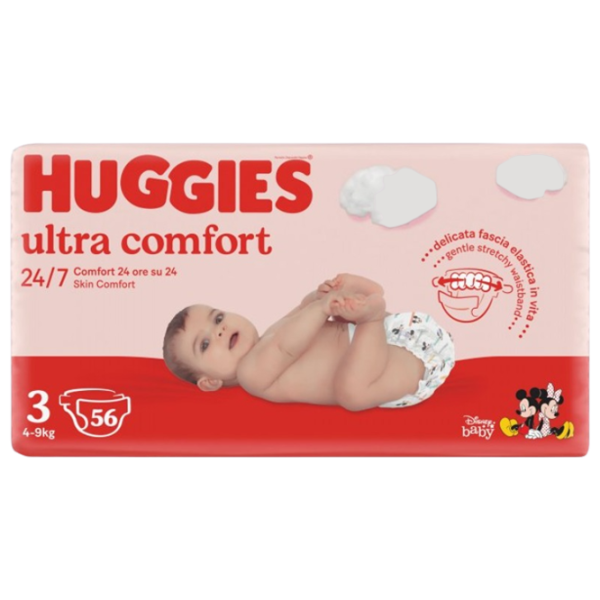 Scutece pentru copii Huggies Ultra Comfort Jumbo 3 4 - 9 kg/ 56 buc. photo 1