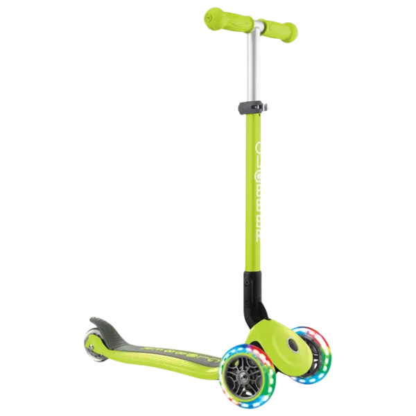Trotinetă pentru copii cu trei roți Globber Primo Foldable Lights (7239-002) 50 kg/ Green photo 1 Trotinetă pentru copii cu trei roți Globber Primo Foldable Lights (7239-002) 50 kg/ Green photo 1