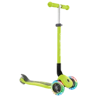 Trotinetă pentru copii cu trei roți Globber Primo Foldable Lights (7239-002) 50 kg/ Green