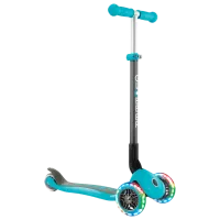 Trotinetă pentru copii cu trei roți Globber Primo Foldable Lights (7239-004) 50 kg/ Teal