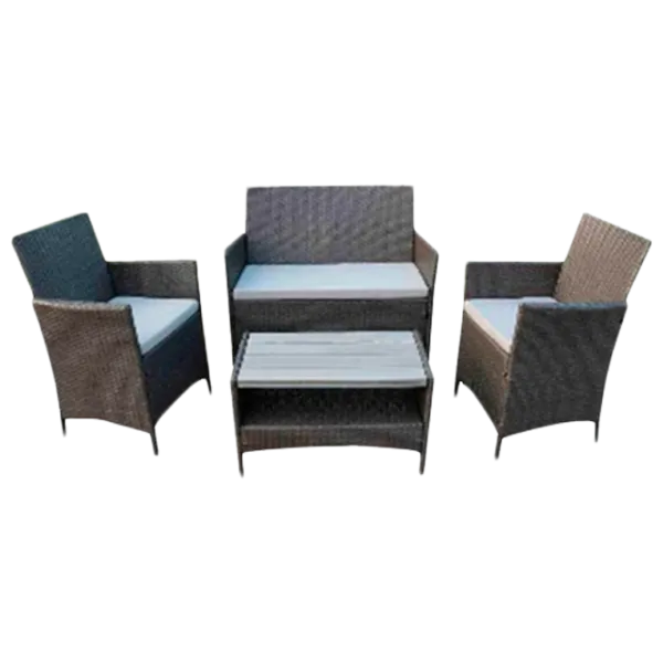 Set mobilă terasă Green Bay Toulouse Ratan artificial/ Sticlă/ Rattan artificial/ Gray photo 1