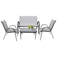 Set mobilă terasă Jumi Fiesta Metal/ Sticlă/ Textil/ Gray