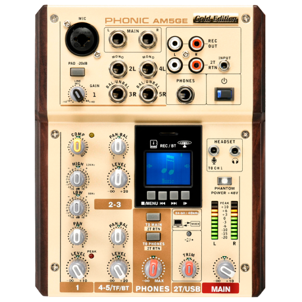 Миксер Aналоговый Phonic AM5GE пассивный / 20 Гц - 60 кГц / Золото photo 1