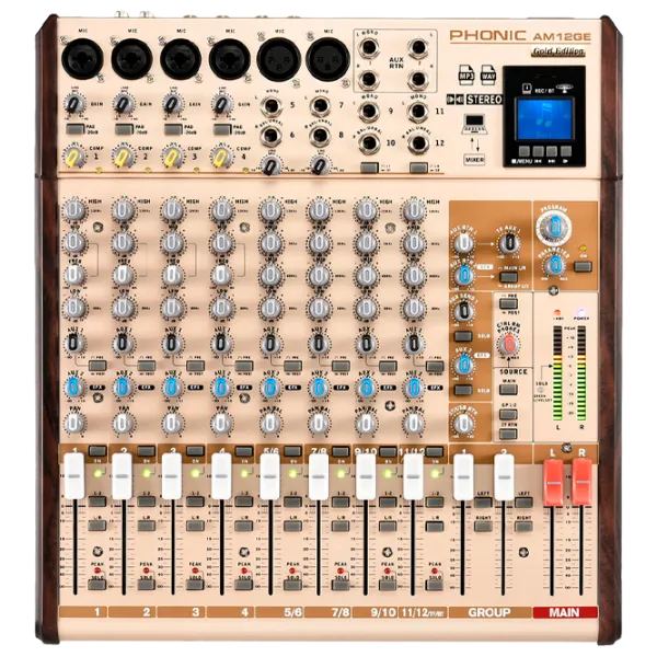 Mixer Analog Phonic AM12GE activ / 20 Hz - 60 kHz / Gold photo 1