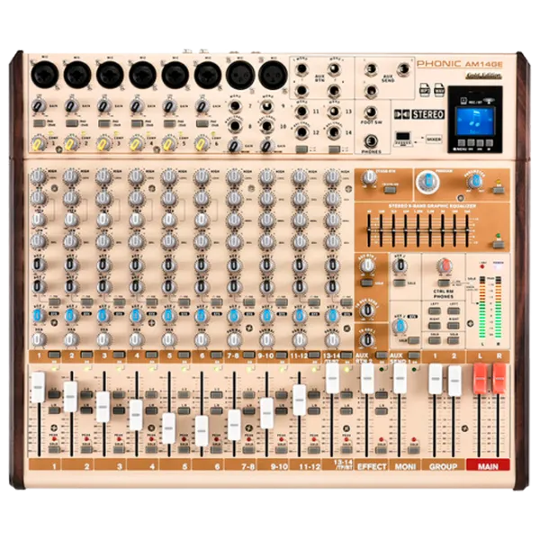 Mixer Analog Phonic AM14GE activ / 20 Hz - 60 kHz / Gold photo 1