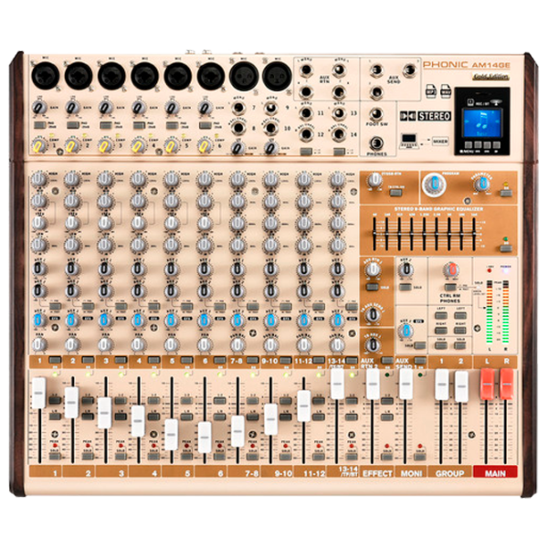Mixer Analog Phonic AM14GE activ / 20 Hz - 60 kHz / Gold photo 1