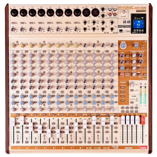 Mixer Analog Phonic AM16GE activ / 20 Hz - 60 kHz / Gold photo 1