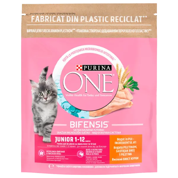 Hrană pentru pisici uscată Purina One Junior 73031 0.45 kg/ Găină, cereale integrale photo 1 Hrană pentru pisici uscată Purina One Junior 73031 0.45 kg/ Găină, cereale integrale photo 1