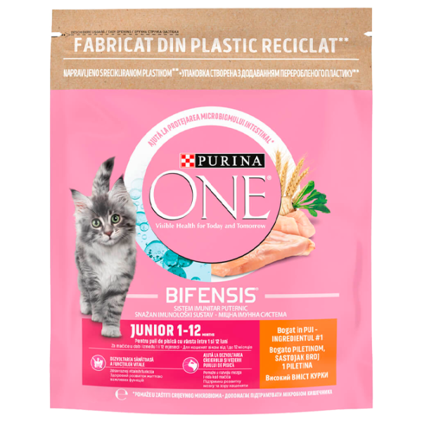 Hrană pentru pisici uscată Purina One Junior 73031 0.45 kg/ Găină, cereale integrale photo 1 Hrană pentru pisici uscată Purina One Junior 73031 0.45 kg/ Găină, cereale integrale photo 1