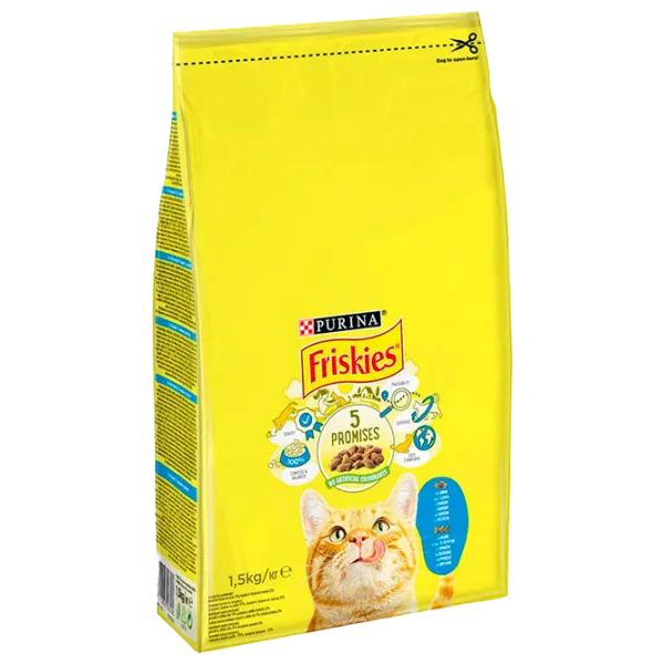 Корм для кошек сухой Purina Friskies 72822 1.5 кг/ Лосось, овощи photo 1
