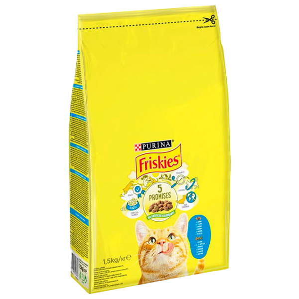 Корм для кошек сухой Purina Friskies 72822 1.5 кг/ Лосось, овощи photo 1