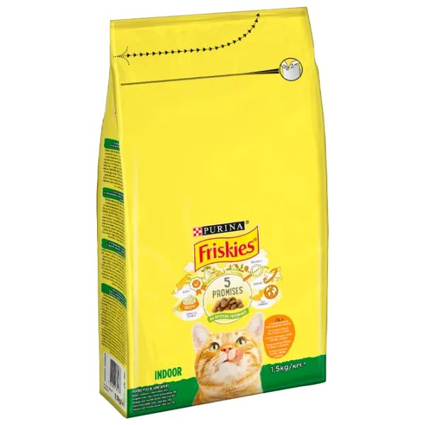 Корм для кошек сухой Purina Friskies Indoor 76861 1.5 кг/ Курица, овощи photo 1 Корм для кошек сухой Purina Friskies Indoor 76861 1.5 кг/ Курица, овощи photo 1