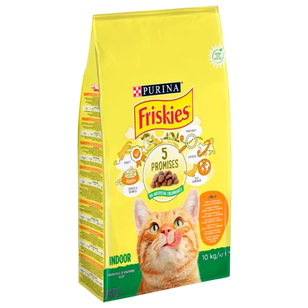 Корм для кошек сухой Purina Friskies Indoor 76861 10 кг/ Курица, овощи photo 1 Корм для кошек сухой Purina Friskies Indoor 76861 10 кг/ Курица, овощи photo 1