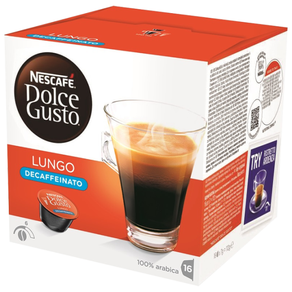 Кофе Nescafe Dolce Gusto Lungo Decaffeinato Капсулы/ Extra Crema/ 16 капсул photo 1