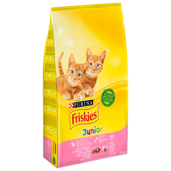 Корм для кошек сухой Purina Friskies Junior 72882 10 кг/ Курица, молоко, овощи photo 1 Корм для кошек сухой Purina Friskies Junior 72882 10 кг/ Курица, молоко, овощи photo 1