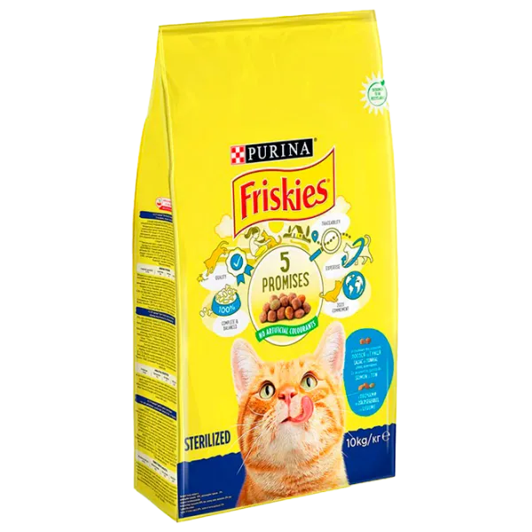 Корм для кошек сухой Purina Friskies Sterile 72901 10 кг/ Лосось, овощи photo 1 Корм для кошек сухой Purina Friskies Sterile 72901 10 кг/ Лосось, овощи photo 1