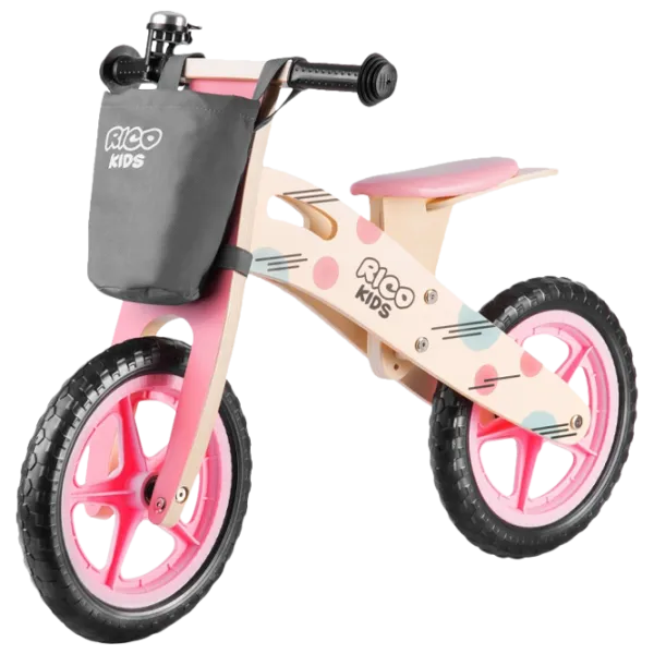 Bicicletă fără pedale Ricokids RC-611 12" Pink Wood photo 1 Bicicletă fără pedale Ricokids RC-611 12" Pink Wood photo 1