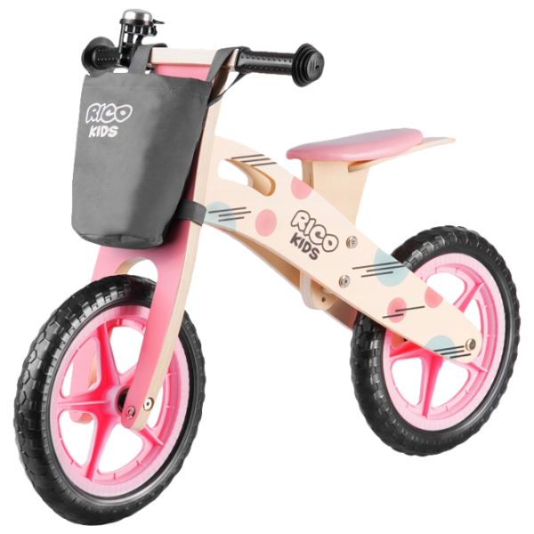 Bicicletă fără pedale Ricokids RC-611 12" Pink Wood photo 1 Bicicletă fără pedale Ricokids RC-611 12" Pink Wood photo 1