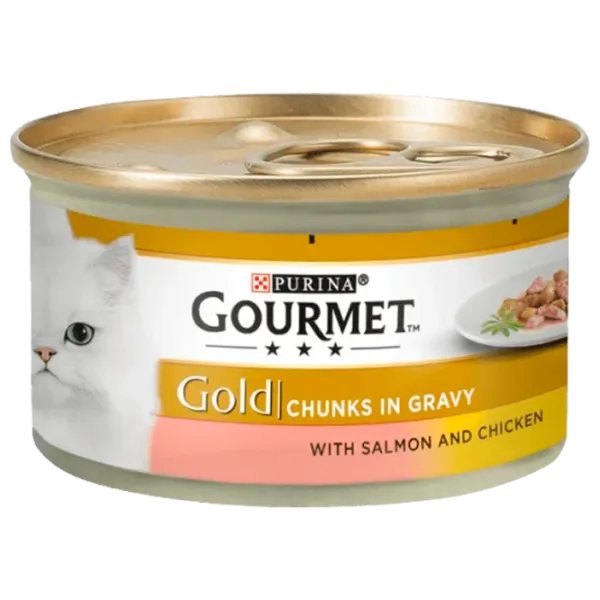 Корм для кошек влажный Purina Gourmet Gold 72924 85 г/ Курица, лосось photo 1