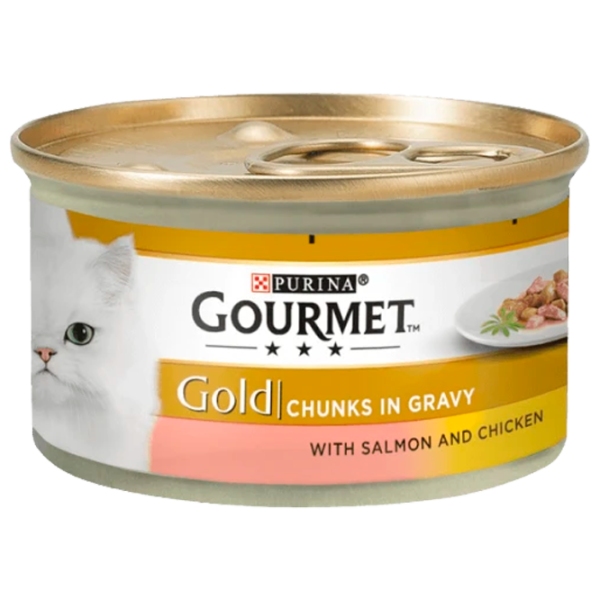 Корм для кошек влажный Purina Gourmet Gold 72924 85 г/ Курица, лосось photo 1