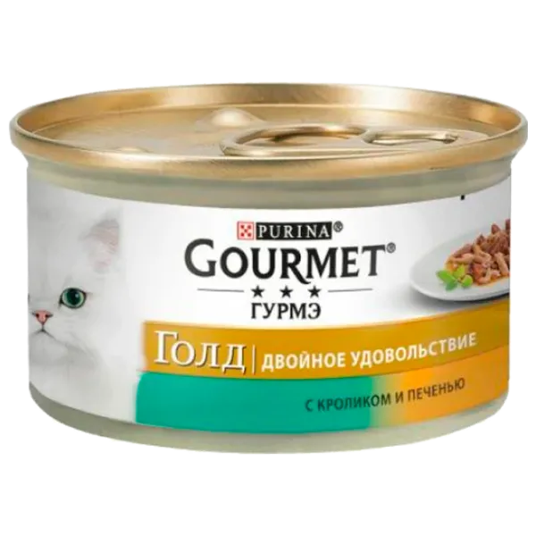 Корм для кошек влажный Purina Gourmet Gold Duo 72946 85 г/ Кролик, печень photo 1 Корм для кошек влажный Purina Gourmet Gold Duo 72946 85 г/ Кролик, печень photo 1