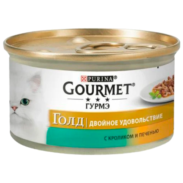 Корм для кошек влажный Purina Gourmet Gold Duo 72946 85 г/ Кролик, печень photo 1 Корм для кошек влажный Purina Gourmet Gold Duo 72946 85 г/ Кролик, печень photo 1
