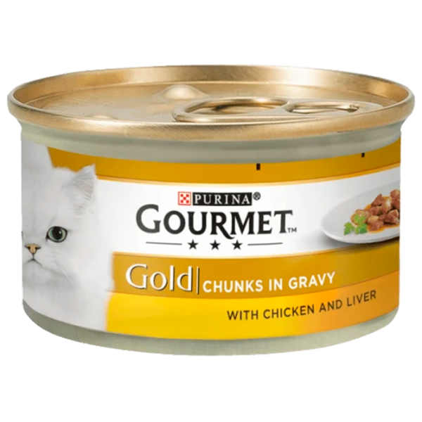Hrană pentru pisici umedă Purina Gourmet Gold 72925 85 g/ Găină, ficat photo 1 Hrană pentru pisici umedă Purina Gourmet Gold 72925 85 g/ Găină, ficat photo 1