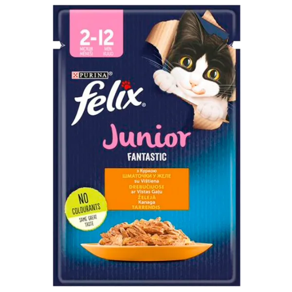 Корм для кошек влажный Purina Felix Junior 72711 85 г/ Курица photo 1