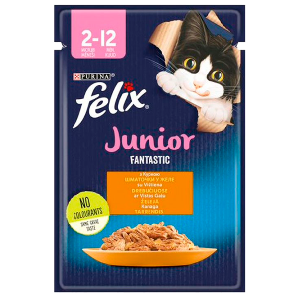 Корм для кошек влажный Purina Felix Junior 72711 85 г/ Курица photo 1