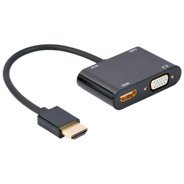 Adapter Cablexpert A-HDMIM-HDMIFVGAF-01 HDMI/ Black photo 1