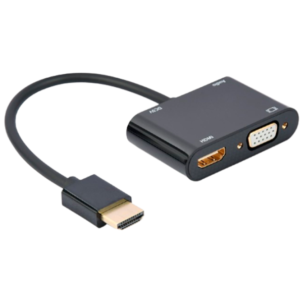 Adapter Cablexpert A-HDMIM-HDMIFVGAF-01 HDMI/ Black photo 1
