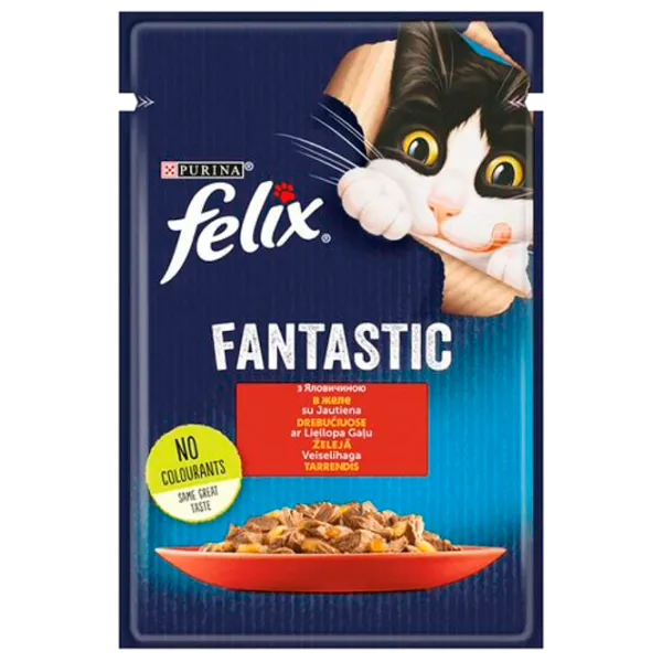 Корм для кошек влажный Purina Felix Fantastic 72701 85 г/ Говядина photo 1