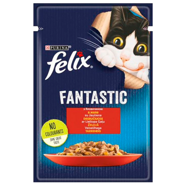 Корм для кошек влажный Purina Felix Fantastic 72701 85 г/ Говядина photo 1