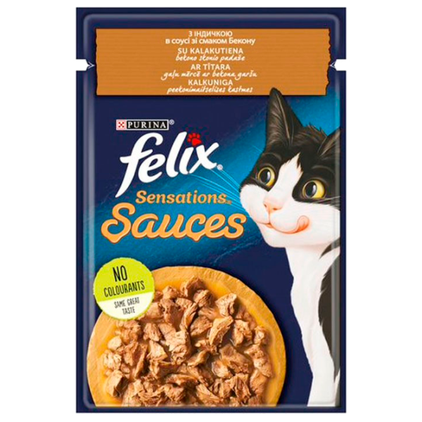Hrană pentru pisici umedă Purina Felix Sensations 72761 85 g/ Curcan, bacon photo 1