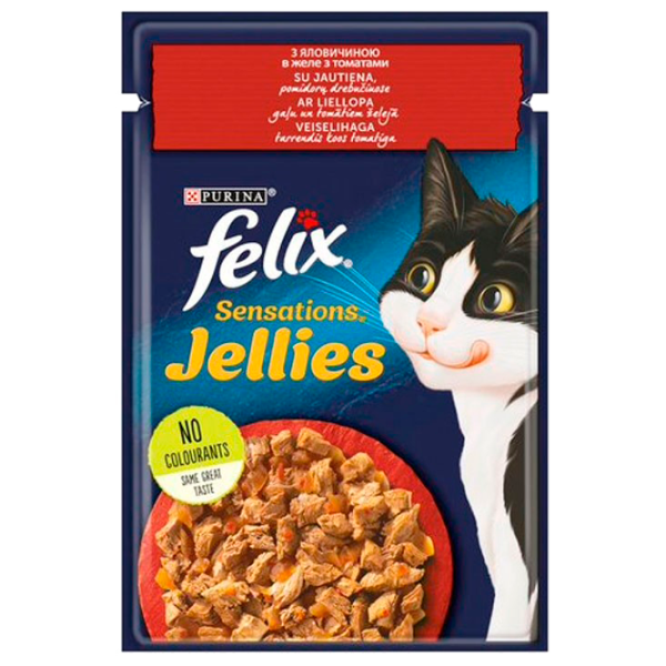 Hrană pentru pisici umedă Purina Felix Sensations 72764 85 g/ Vită, roșii photo 1